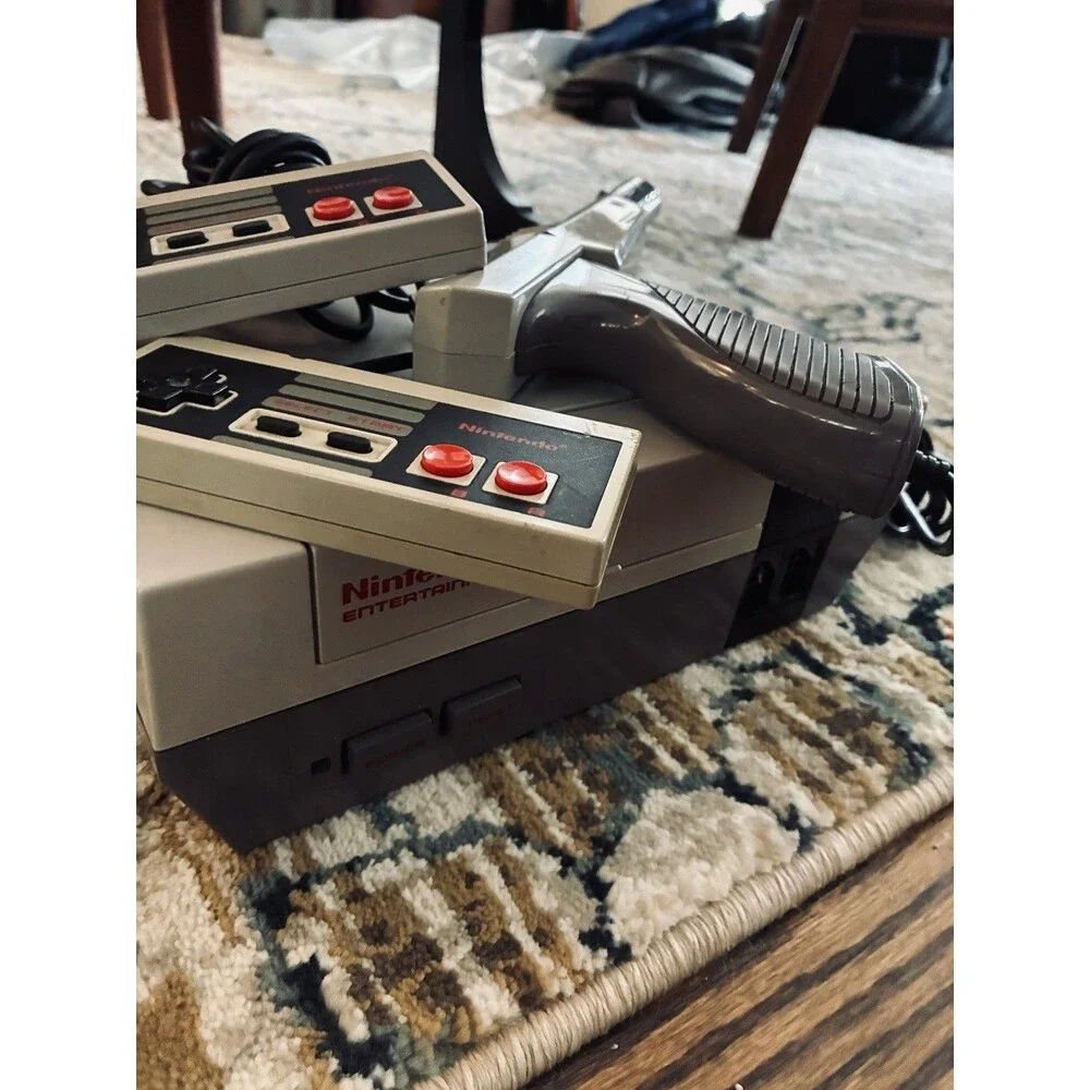Nintendo NES Action Set Home Console, 2 Controllers, 1 Zapper - White/Gray